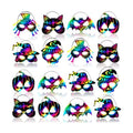 Max Fun 36PCS Halloween Rainbow Scratch Mask, Art Craft Kit for Kids Birthday Cosplay Classroom Decoration, Magic Scratch Paper Halloween Party Favor Supplies Bat Witch Pumpkin Zombie Pirate Skull