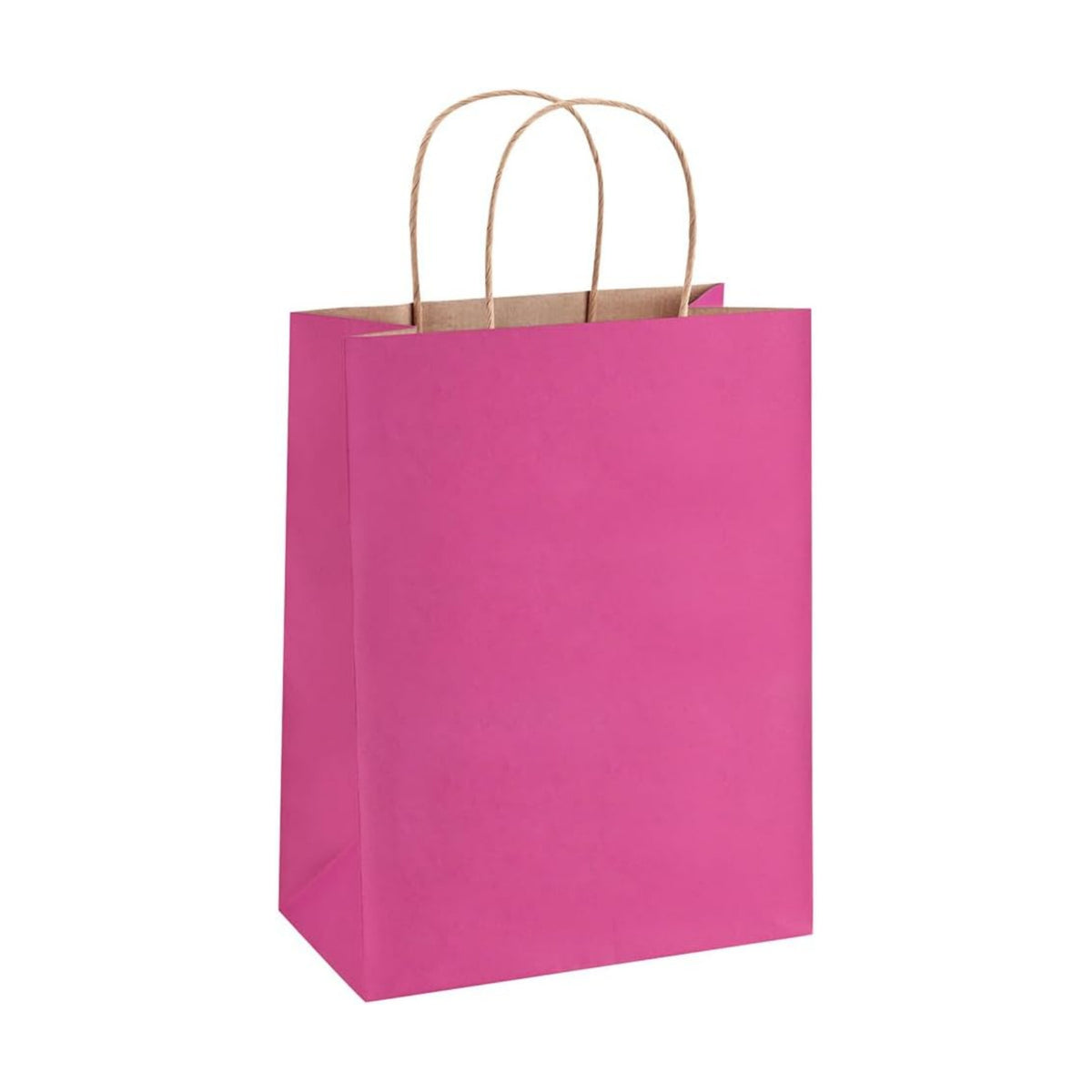 BagDream Medium Gift Bags with Handles 8x4.25x10.5 Inch Pink 100 Pack Bulk