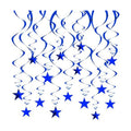 BEISHIDA Blue Star Hanging Swirl Decorations,Hanging Gold Party Supplies for Graduation Wedding Baby Shower Decorations,Pack of 15