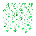 BEISHIDA Green Star Hanging Swirl Decorations,Hanging Gold Party Supplies for Graduation Wedding Baby Shower Decorations,Pack of 15