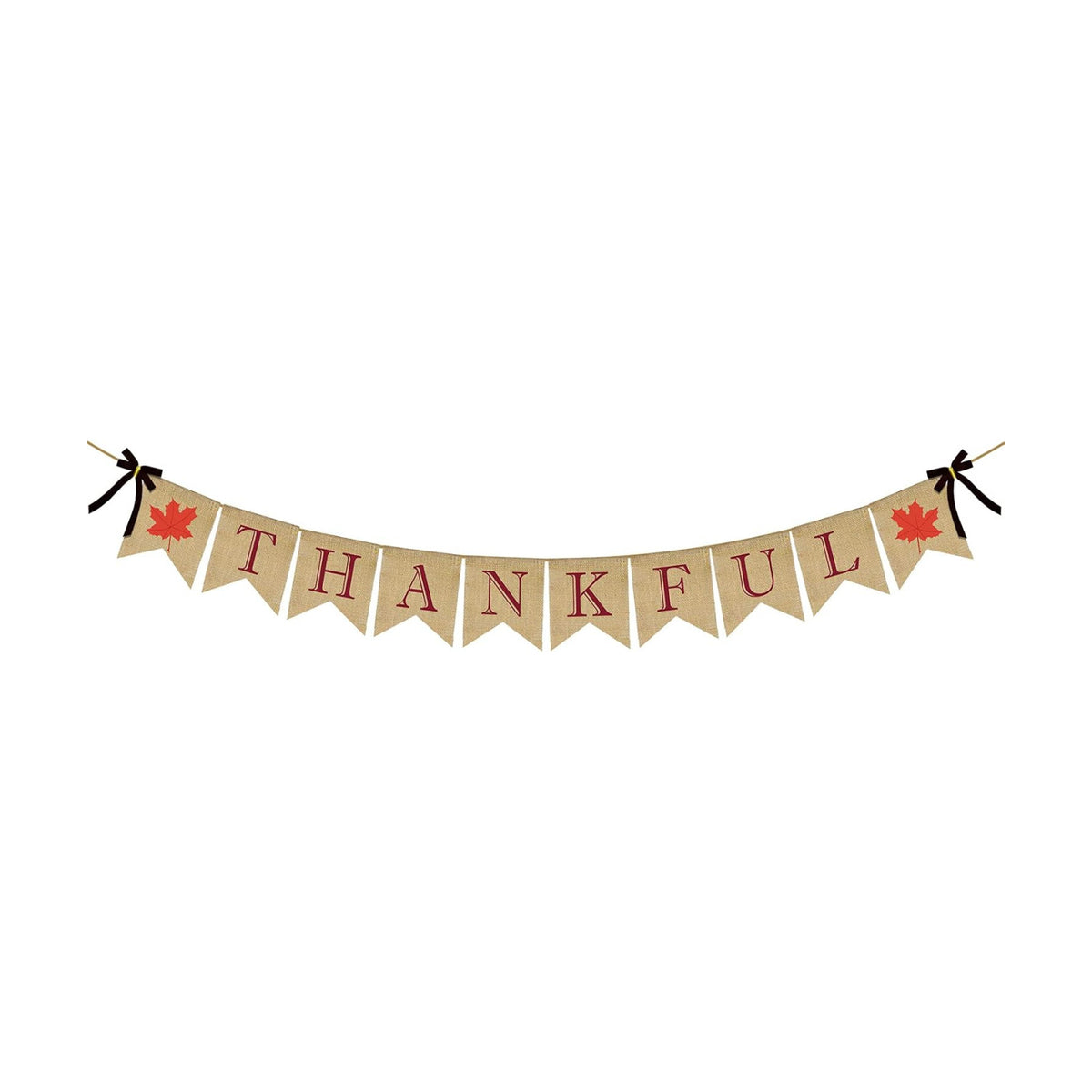 ERKOON Thankful Burlap Banner, Thankful Burlap Wall Banner, Thanksgiving Decor for Harvest Time Thanksgiving Party Decorations
