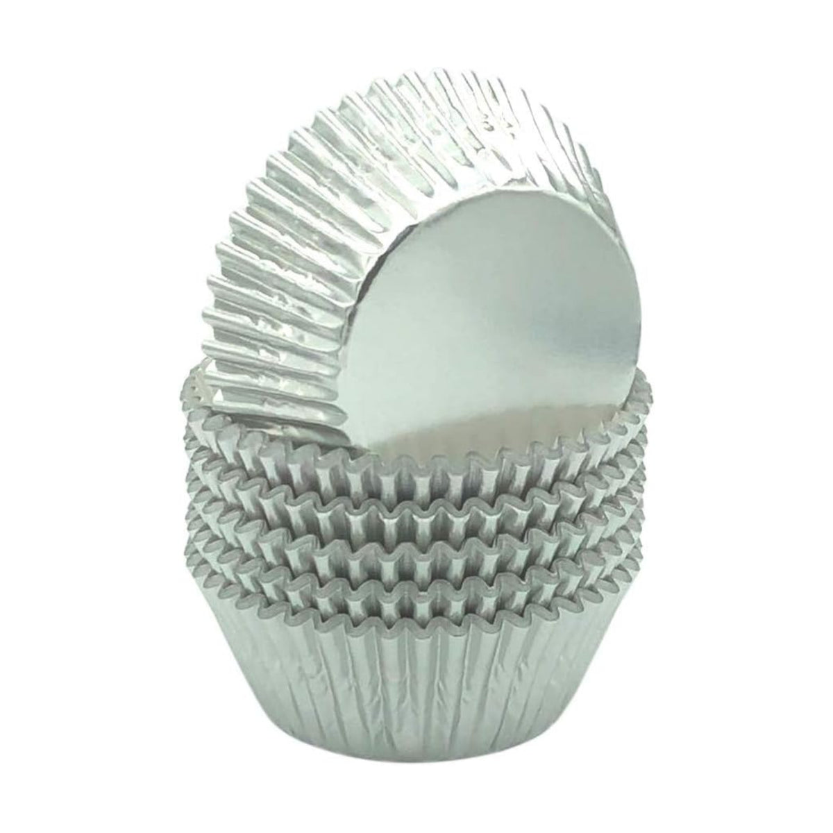 Elegant Silver Foil Cupcake Liners Standard Baking Cups for Wedding, Party and More, 120-Count