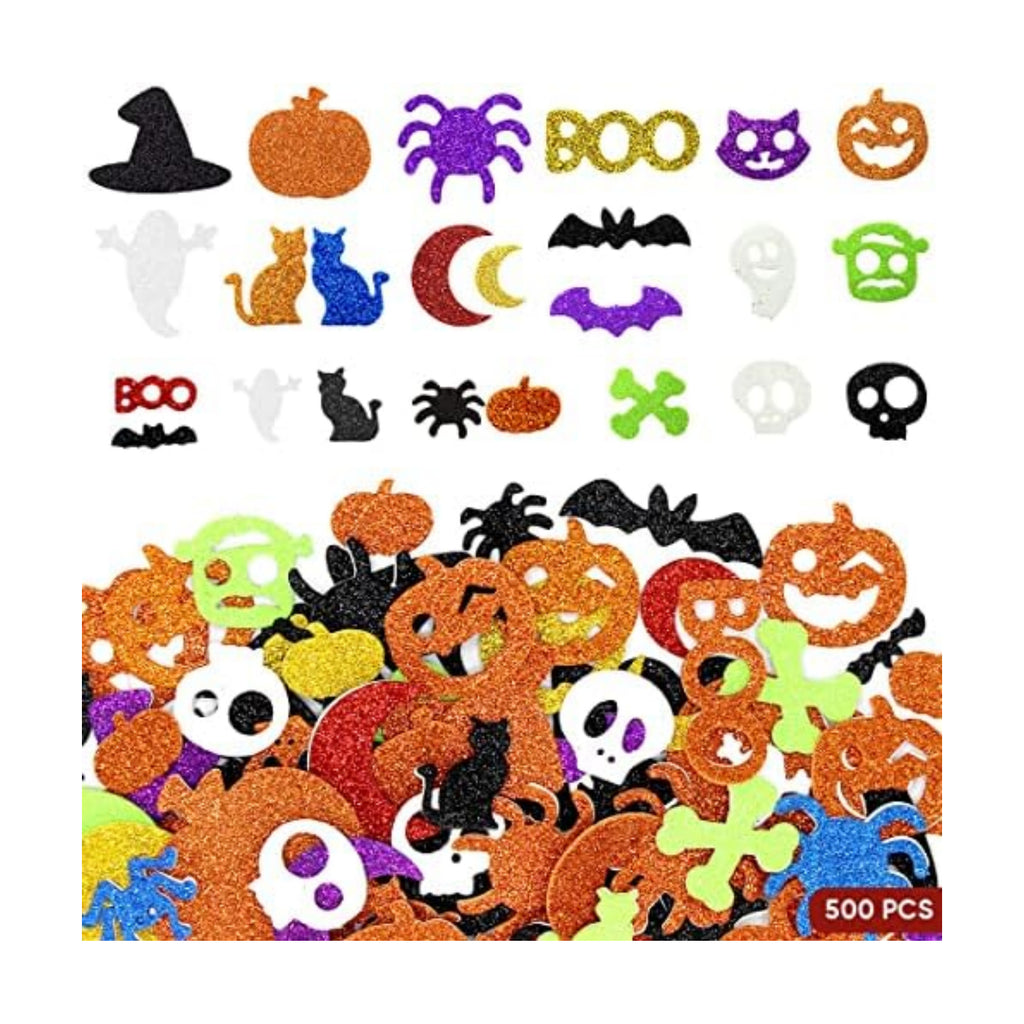 500 Pcs Halloween Foam Stickers Glitter Foam Stickers Halloween Craft