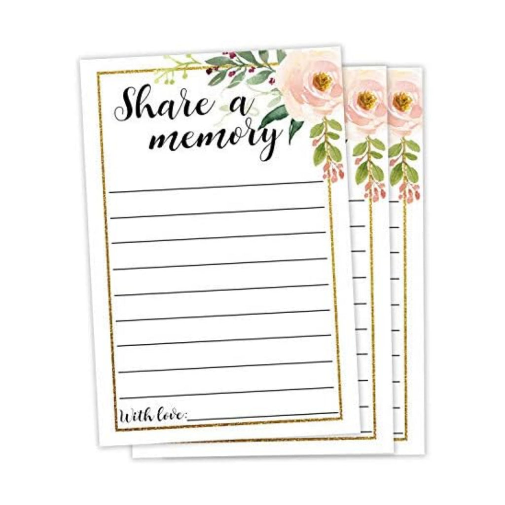 50 Share a Memory Cards, Funeral Guest Book, Memory Card for Celebration of Life, Graduation, Wedding, Retirement, Going Away Party, 4x6 Inch