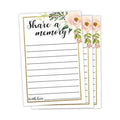 50 Share a Memory Cards, Funeral Guest Book, Memory Card for Celebration of Life, Graduation, Wedding, Retirement, Going Away Party, 4x6 Inch