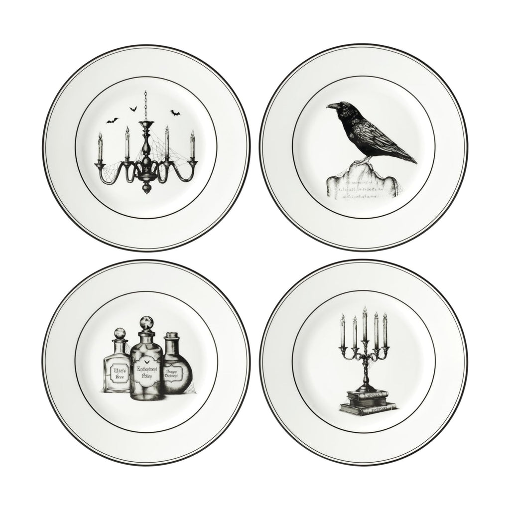 Lenox Vintage Halloween Porcelain Dessert Plates, Set of 4