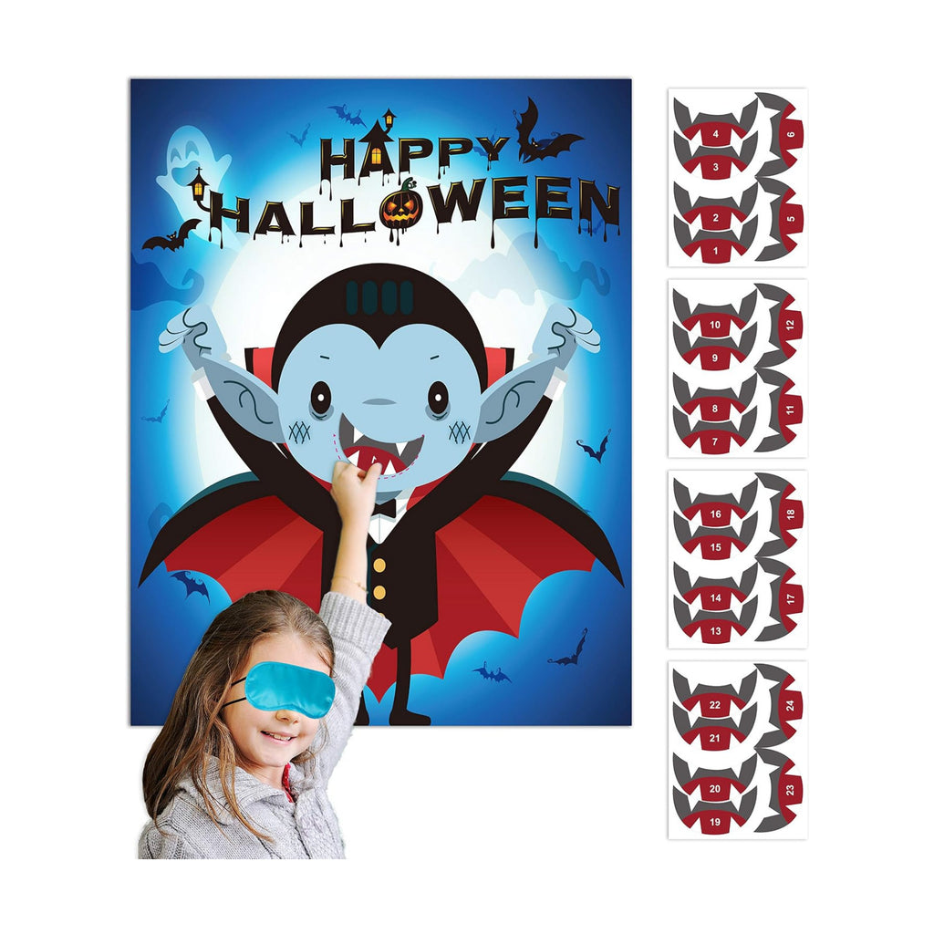 Halloween Games for Kids, Pin The Mouth on Vampire, Pin the Tail Games