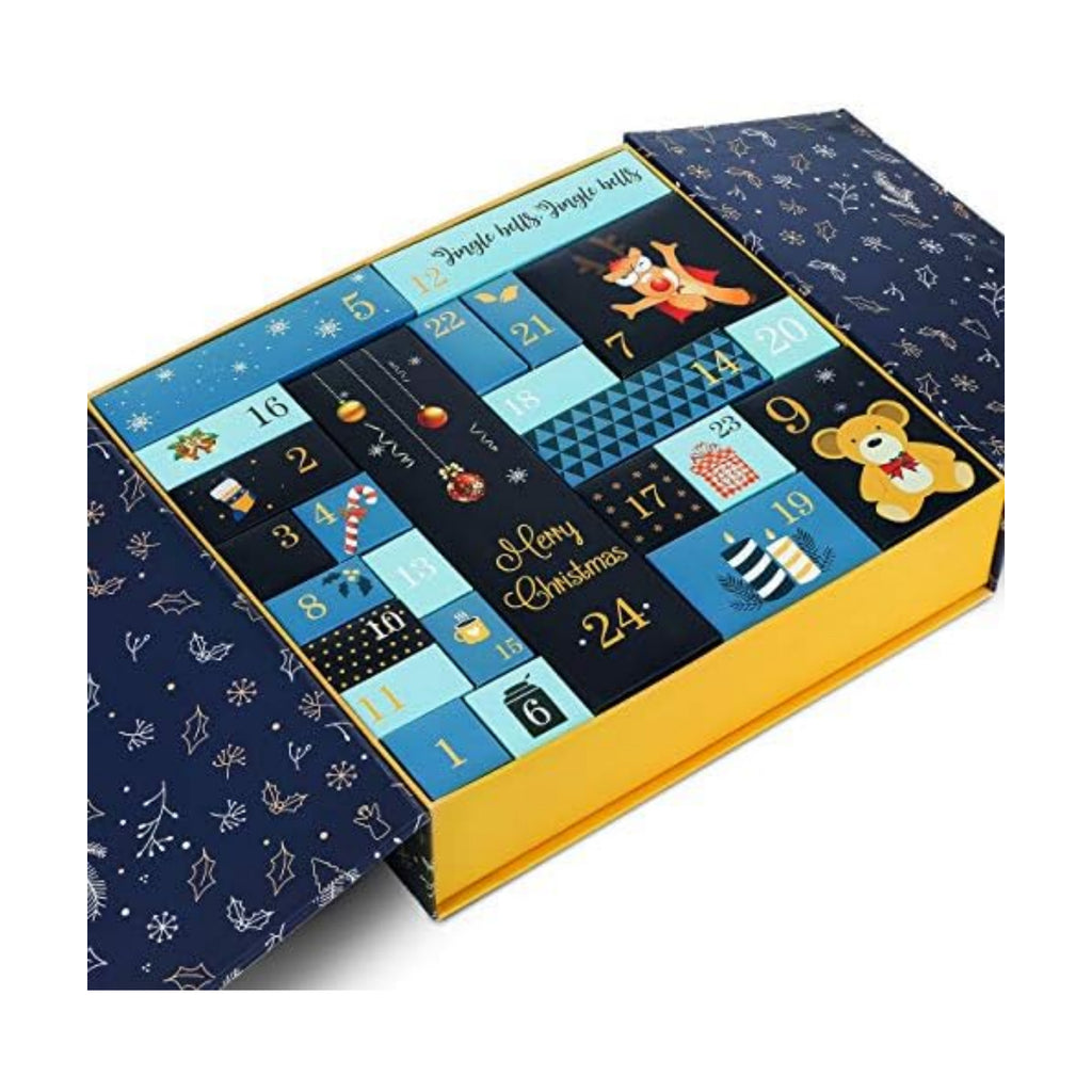 GWHOLE Christmas Advent Calendar 2026, 24 Refillable Gift Boxes, Blue