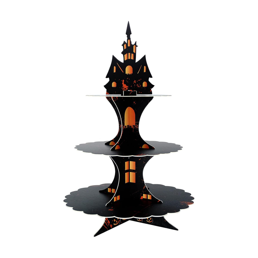 3 Tier Halloween Cupcake Stand Cardboard Gothic Tower Decorations