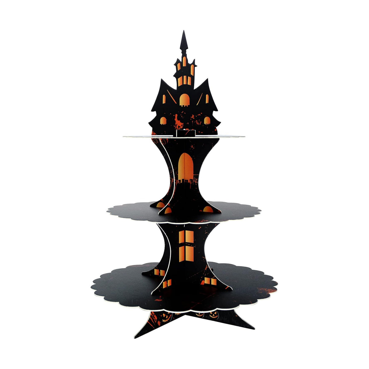 3 Tier Halloween Cupcake Stand Cardboard Gothic Tower Decorations