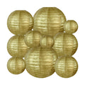 BEISHIDA Gold Paper Lanterns 10Pcs 4/6/8/10/12 Inch Round Chinese Lamp