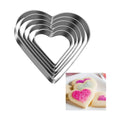 Love Heart Cookie Cutter Set Pack of 5 Valentines Day Heart Biscuit Cutter for Sandwiches, Pastries, Fruit and Cakes Birthday, Wedding Baking Tools