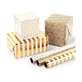 MAYPLUSS Birthday Wrapping Paper, 17 in x 120in Per roll, Gold Gift Wrap