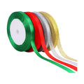 DECYOOL 4 Rolls Christmas Ribbon Metallic Glitter Satin Gift Ribbons
