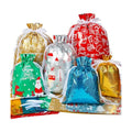HRX Package 30pcs Foil Drawstring Christmas Gift Bags Assorted Sizes, Holiday Gift Wrapping Sacks Xmas Pouches for Presents
