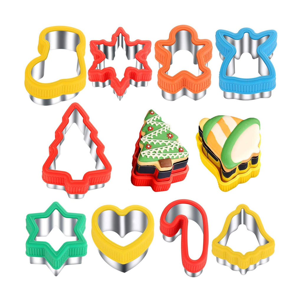 ETERSION Christmas Cookie Cutters, Stainless Steel, 9 Shapes 2-3.5 Inch