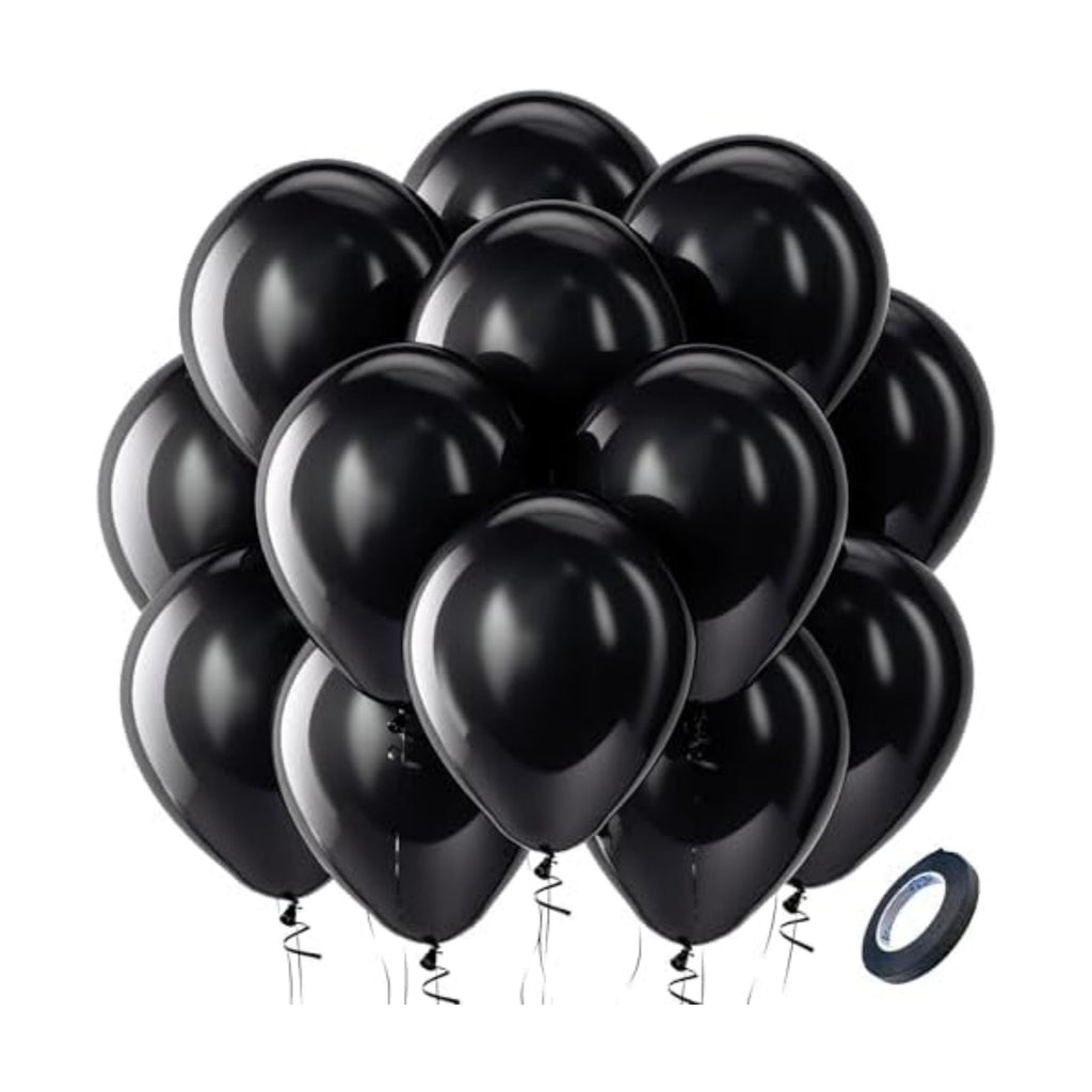 Bezente Black Balloons Latex Party Balloons - 100 Pack 12 inch