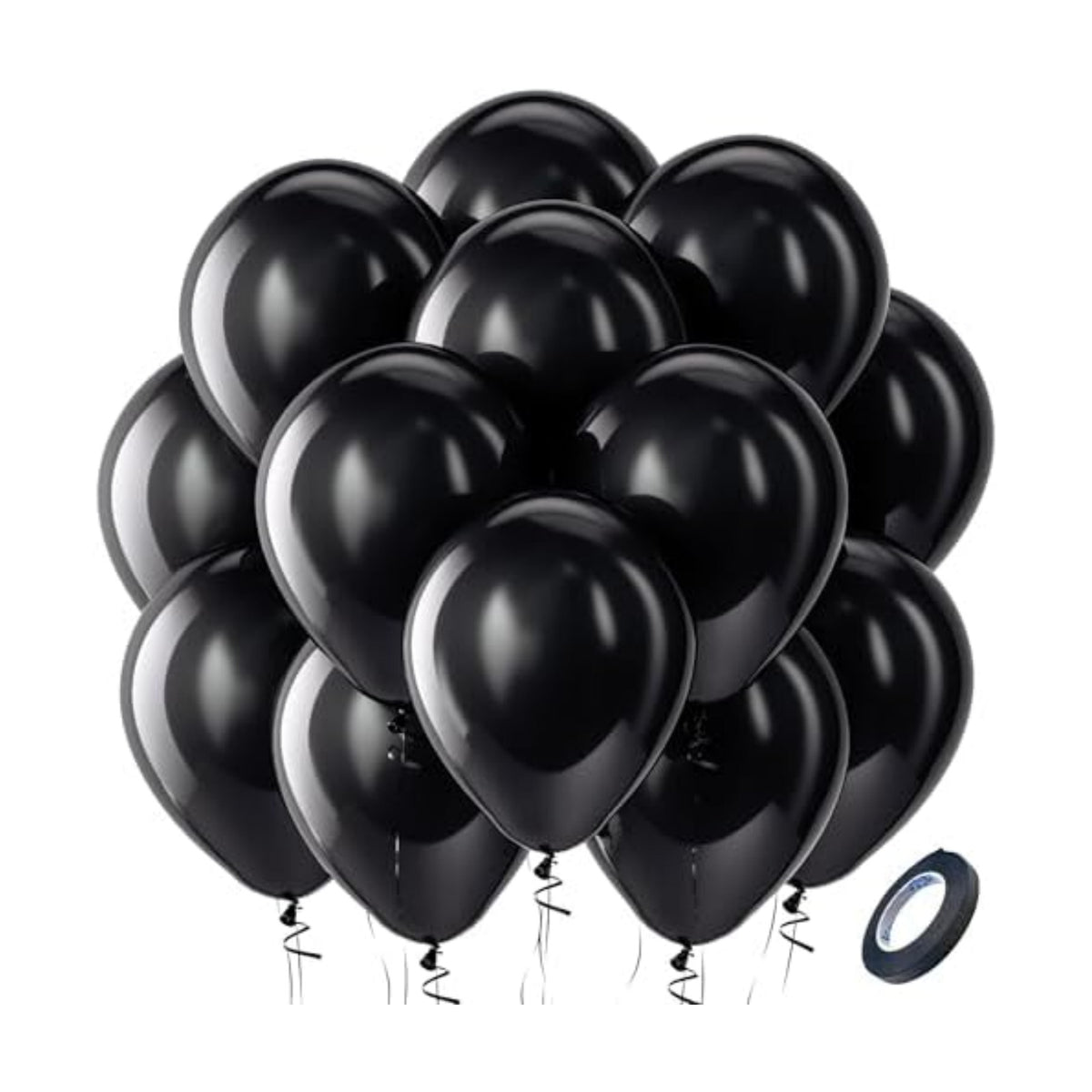 Bezente Black Balloons Latex Party Balloons - 100 Pack 12 inch