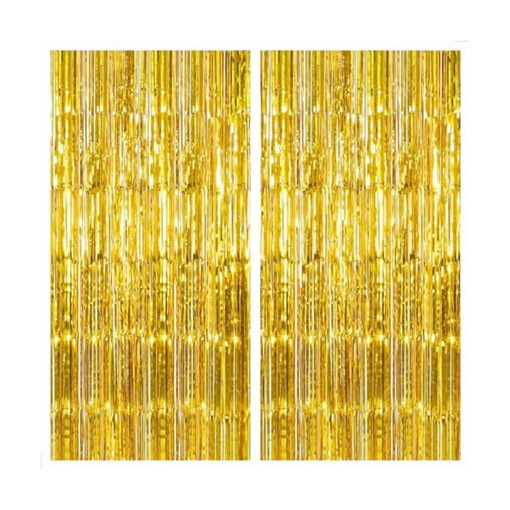 KatchOn, Gold Streamers Backdrop -3.2x8 Ft Pack of 2 Birthday Decorations