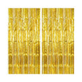 KatchOn, Gold Streamers Backdrop -3.2x8 Ft Pack of 2 Birthday Decorations