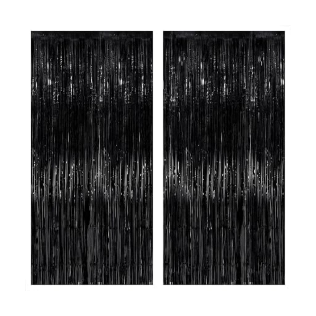 KatchOn XtraLarge 2 Pcs Black Fringe Backdrop Black Streamers Decorations