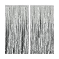 KatchOn 2Pcs Silver Fringe Backdrop 3.25x8ft Bachelorette Party Decorations