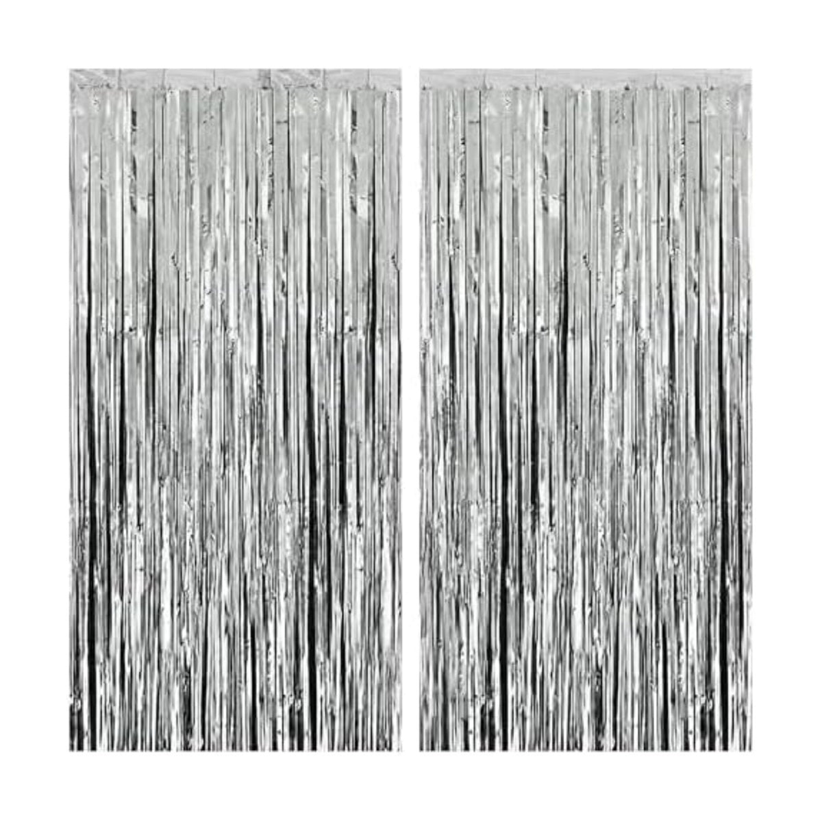 KatchOn 2Pcs Silver Fringe Backdrop 3.25x8ft Bachelorette Party Decorations