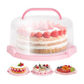 Ohuhu Cake Carrier, BPA-Free Cake Holder Storage Container Cupcake Carrier Keeper - Cake Stand with Lid 2 Handles Portable Round Two Sided Base for Cookies Nuts Fruits for 10 inch Cake Perfect Gifts