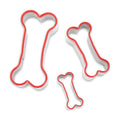 3-Piece Dog Bone Cookie Cutters Set - Dog Treats Cutters, Bone Shapes, 2.4" to 3.9" Soft PVC Coated