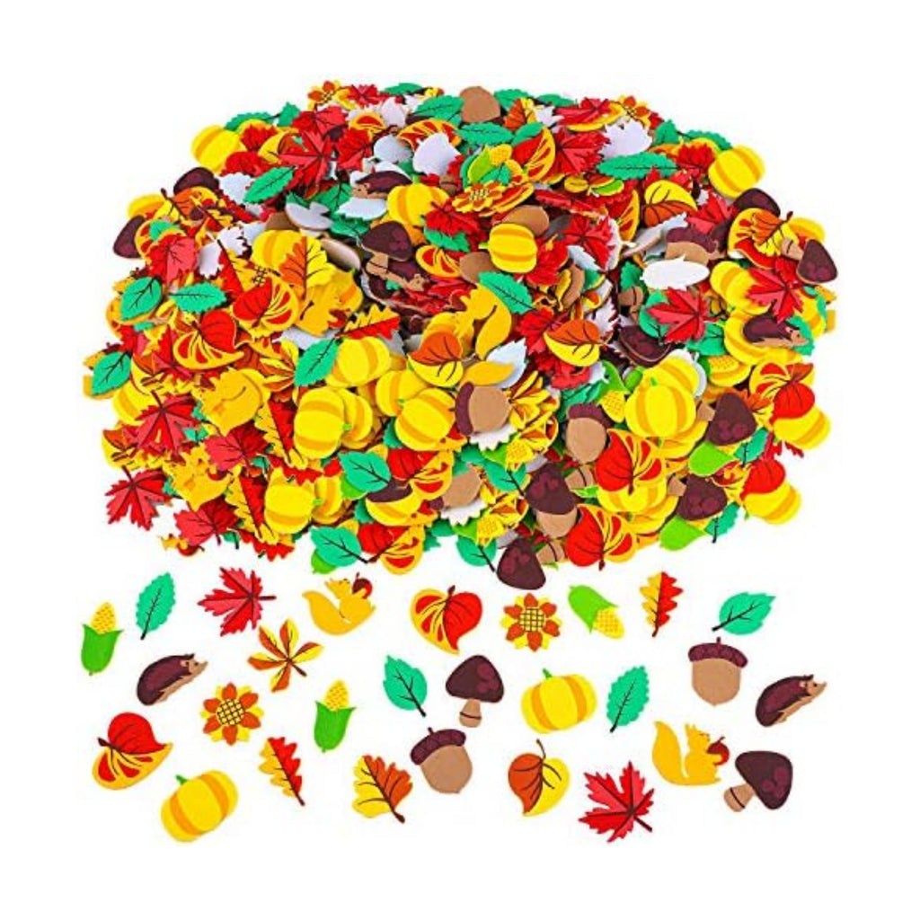 Aneco 500 Pieces Leaf Foam Stickers Self-Adhesive Fall Maple Squirrels Acorns Stickers for Fall Thanksgiving Scrapbooking Craft Decorations, Assorted Fall Theme