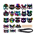 Animal Scratch Masks for Kids, 52Pcs Rainbow Magic Scratch Paper Masks
