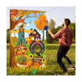 Thanksgiving Party Toss Game Backdrop, Turkey Pumpkin Harvest Design