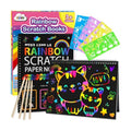 ZMLM Scratch Paper Art-Crafts Gift: 2 Pack Rainbow Notebooks Supplies Toys