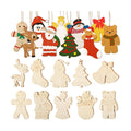 WILLBOND 60 Pcs DIY Unfinished Wooden Christmas Ornaments