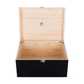 Large Wooden Storage Memory Gift Decorative Box with Hinged Lid (Black)