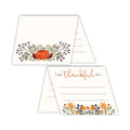 Koko Paper Co 2 in 1 Pumpkin Harvest Thanksgiving Place Cards and Fill-in Gratitude Cards (50 Count) | Printed on Heavy Card Stock | No Holder Necessary
