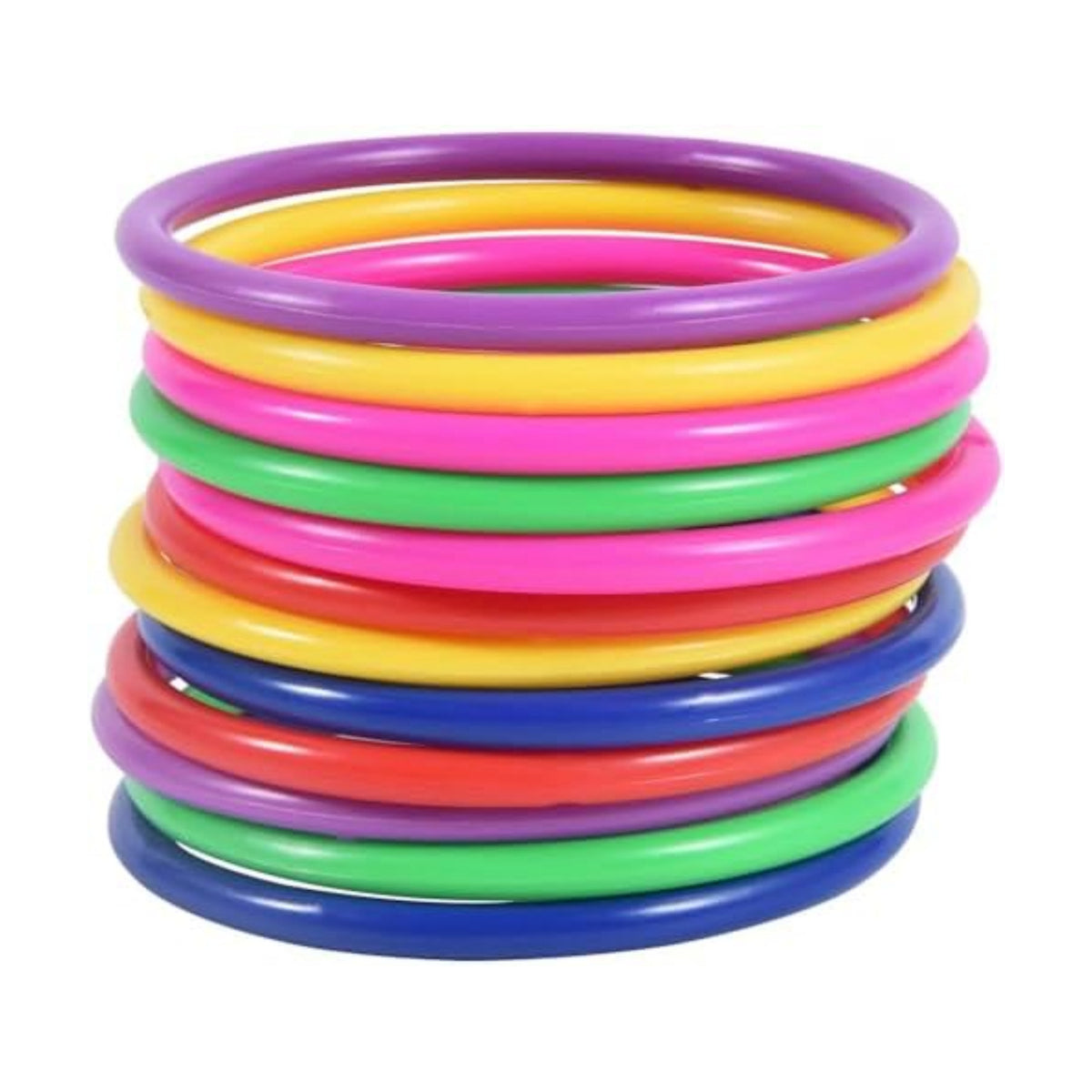 OBTANIM 12 Pcs Plastic 3 Inch Ring Toss Game for Kids and Outdoor Toss Rings for Speed and Agility Practice Game, Random Colors