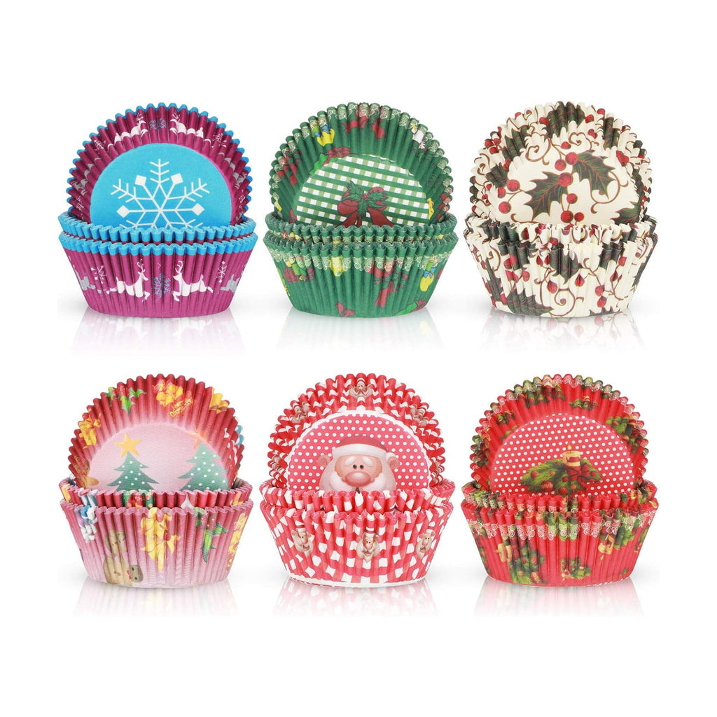 600 Count Christmas Cupcake Liners Muffin Paper Cups, Classic Series