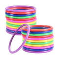 OBTANIM 24 Pcs Plastic 3 Inch Ring Toss Game for Kids and Outdoor Toss Rings for Speed and Agility Practice Game, Random Colors