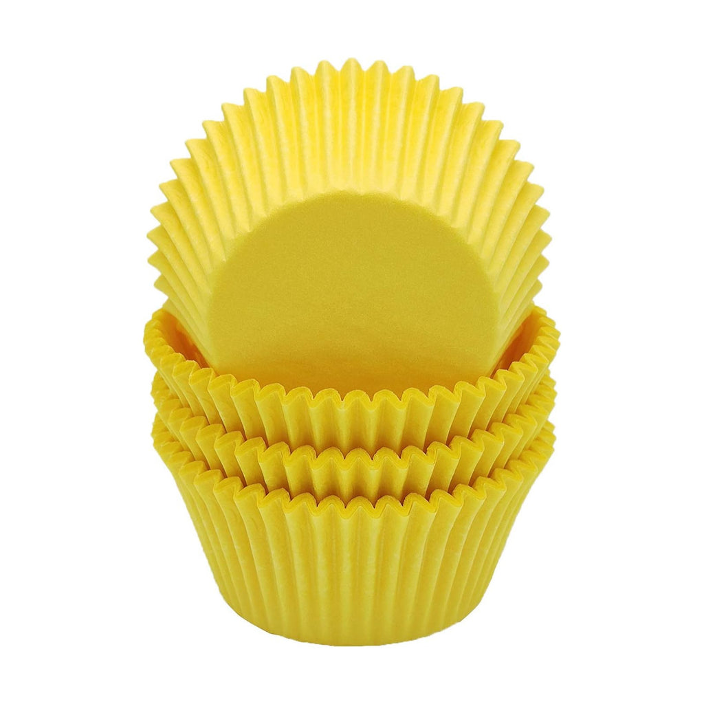 Premium Yellow Greaseproof Cupcake Liners Muffin Paper Baking Cups Standard Size, 100-Count