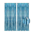Blue Tinsel Curtain Party Backdrop - Pack of 2