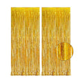 Gold Fringe Curtain Tinsel Backdrop Pack of 2