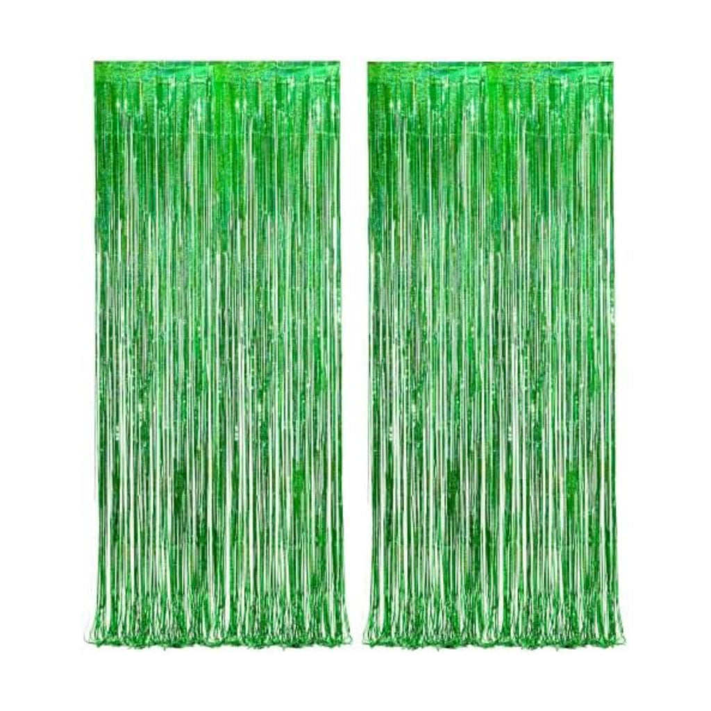 Green Tinsel Curtain Party Backdrop - 2 Packs