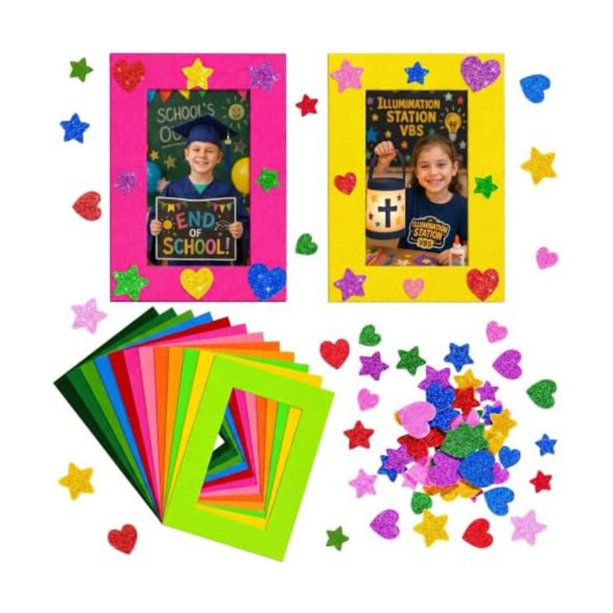 Jetec 24 Pieces Felt Craft Picture Frames with Stickers 4x6 in 12 Colors