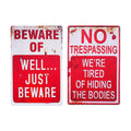 Halloween Decoration Retro Metal Signs 2 Pack for Outdoor Yard