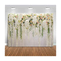 Mocsicka Wedding Flower Backdrop Wall Floral Bridal Shower Backdrops for Photoshoot Wedding Decoration for Reception White Rose Floral Photography Background Banner(7x5ft)