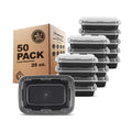 Freshware Meal Prep Containers 1 Compartment Food Storage Containers with Lids, Bento Box, BPA Free, Stackable, Microwave/Dishwasher/Freezer Safe (28 oz), 50 Count (Pack of 1)