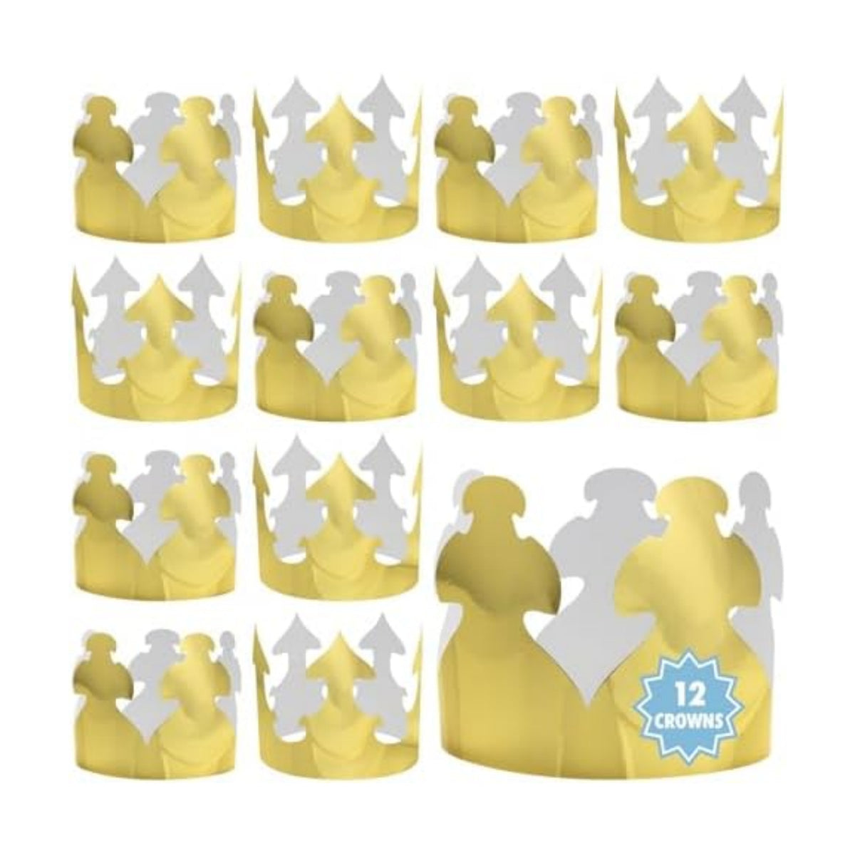 Hygloss Gold Paper Crowns 12 Pack - Paper Crowns for Kids to Decorate - Craft Activity - Blank Crown for Adults - Perfect for Parties, Celebrations - DIY Crown Crafts