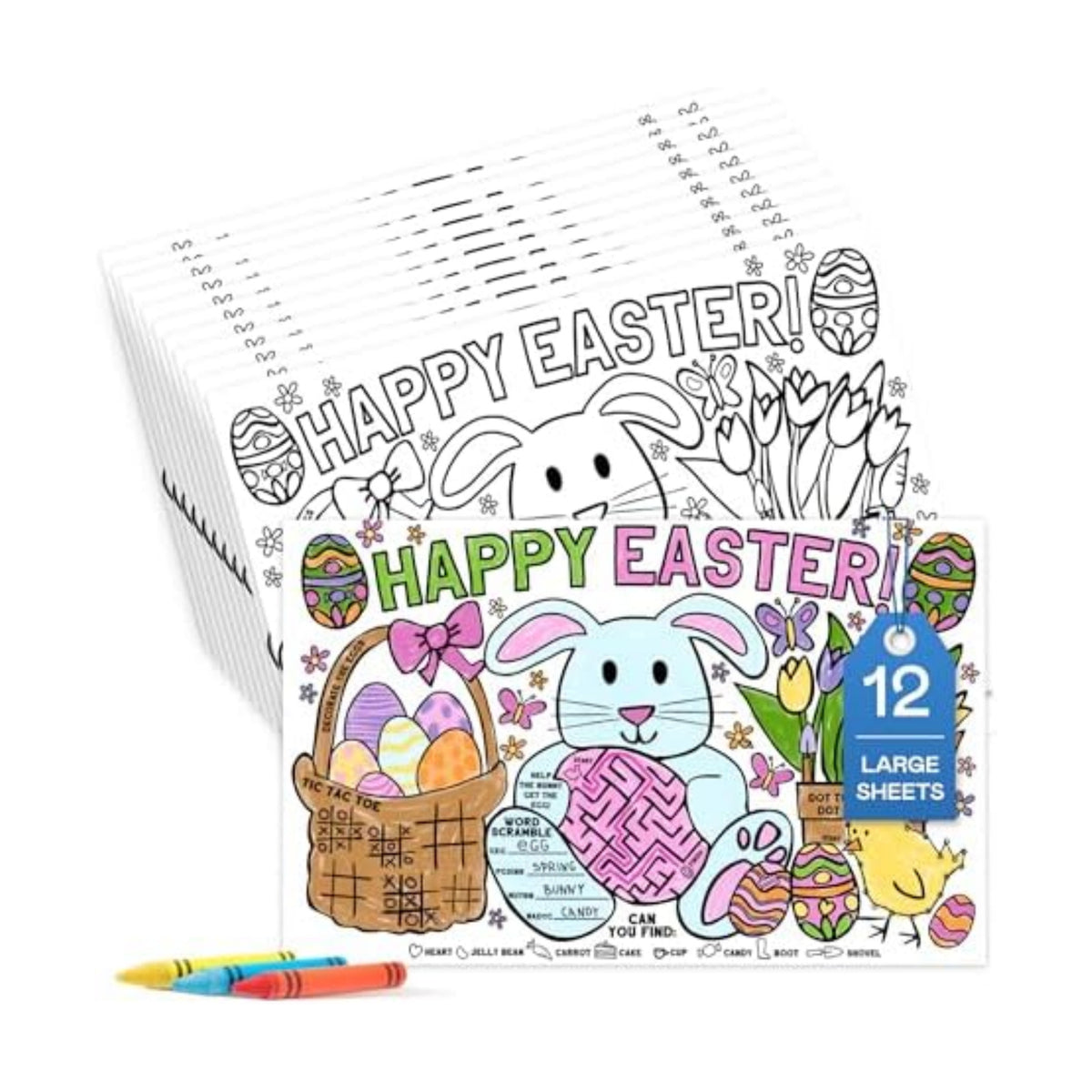 Tiny Expressions Easter Coloring Placemats, Set of 12