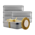 Coobbar Empty Metal Tins Box with Lid,6 Pack Stainless steel Tins Cans Storage Container for Treats, Gifts, Candle, Favors and Crafts, Silver (7 x 4.3 x 1.57 Inches)